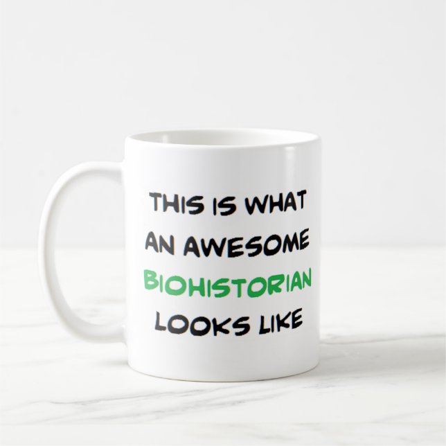 biohistoriker i fantastisk kaffemugg (Vänster)