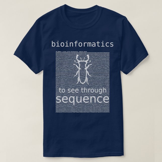 Bioinformatik att se genom sekvensmarkering Beetle T Shirt (Design framsida)