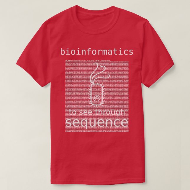 Bioinformatik för att se genom sekvensbakterier e t shirt (Design framsida)