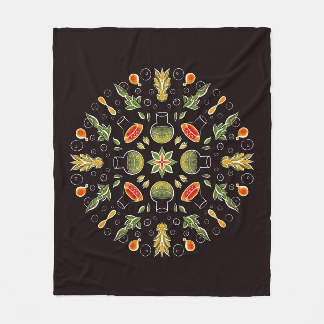 Biokemi Lab Botanisk konst - Kvinnor i vetenskap Fleecefilt (Framsidan)