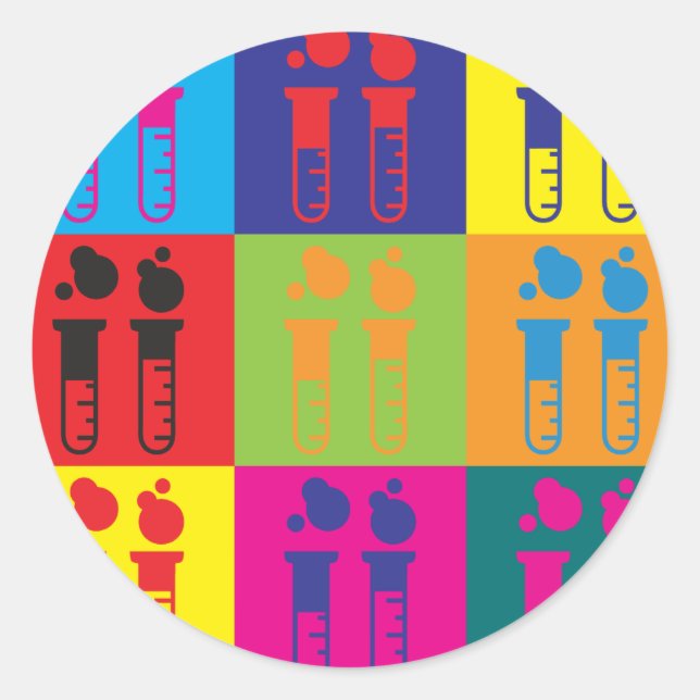 Biokemisk poppkonst runt klistermärke (Framsida)
