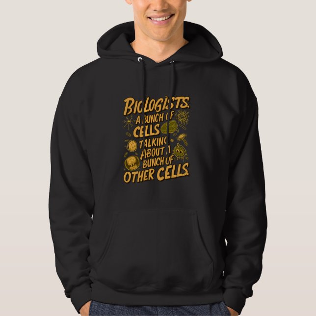 Biolog, ett gäng celler som pratar om ett gäng hoodie (Framsida)