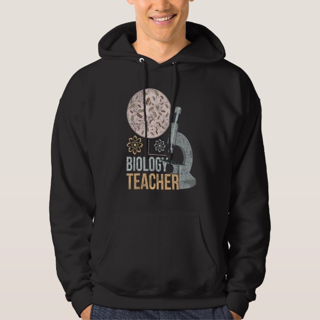 Biolog Microbiology Biology Teacher Microscope Hoodie (Framsida)