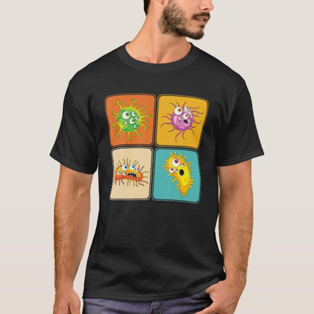 Biolog Microbiology Lab Pop Art Science Bacteri T Shirt (Framsida)