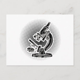 Biolog Mikroskop Biology Study Gift Idea Vykort