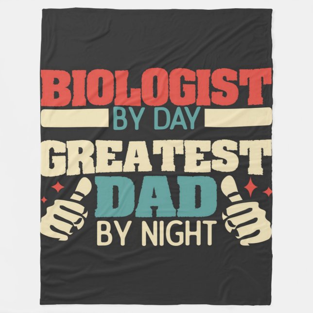 Biolog Underbarare Pappa| Bästa Pappa någonsin-gåv Fleecefilt (Framsidan)