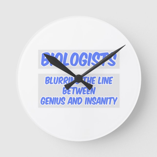 Biologen Joke ... Geni och vansinne Rund Klocka (Framsida)