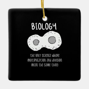 Biologi - biologi - den enda vetenskapliga present julgransprydnad keramik