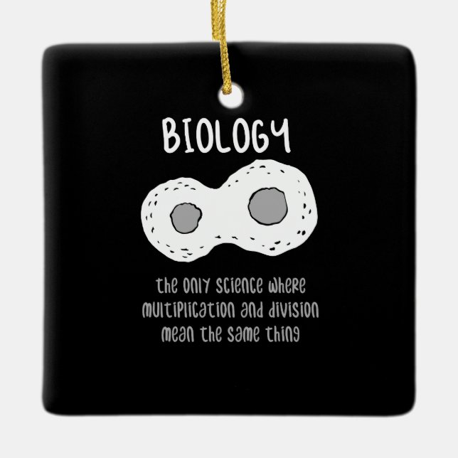 Biologi - biologi - den enda vetenskapliga present julgransprydnad keramik (Framsida)