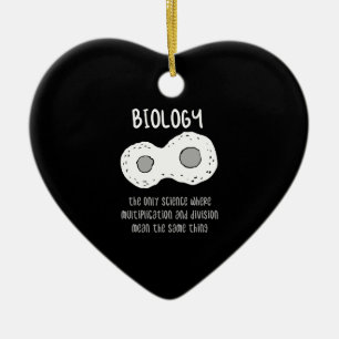 Biologi - biologi - den enda vetenskapliga present julgransprydnad keramik