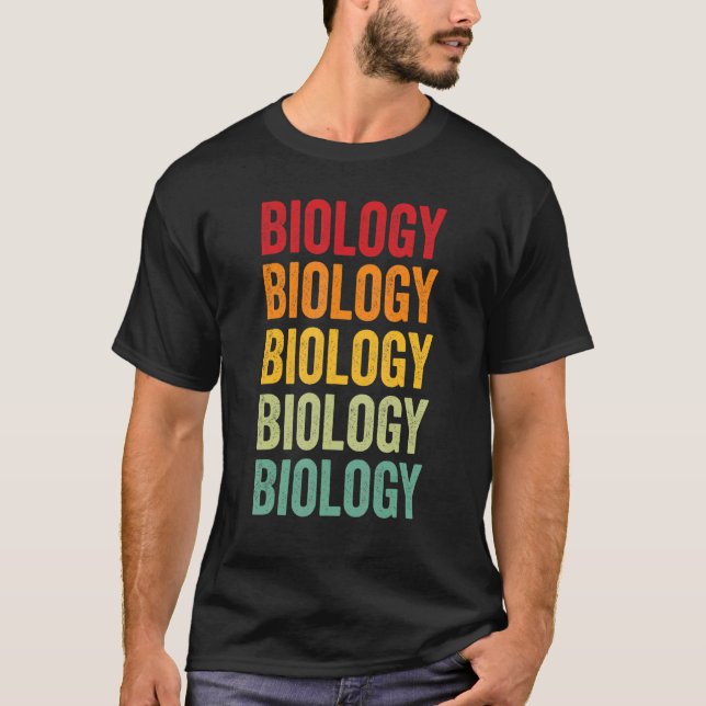 Biologi Biology Hobbyist Rainbow Design T Shirt (Framsida)