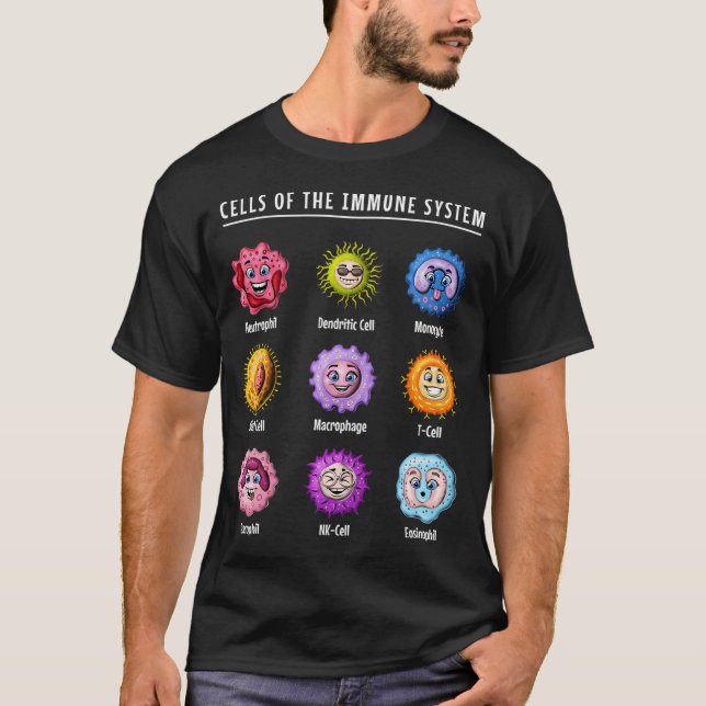 Biologi immunsystemceller t shirt (Framsida)