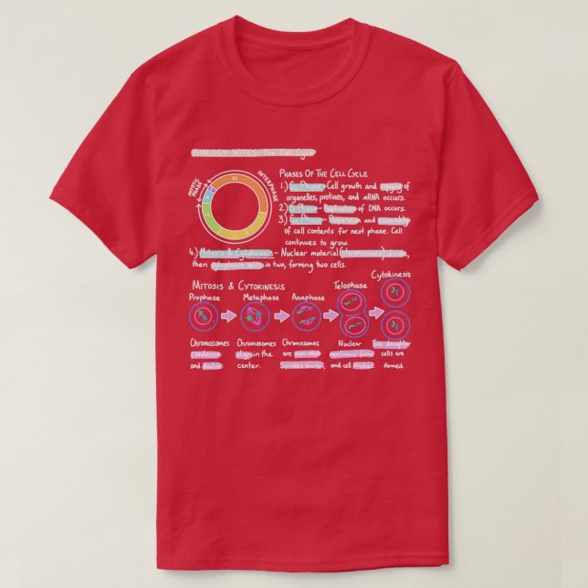 Biologi noterar cellcykeln t shirt (Design framsida)