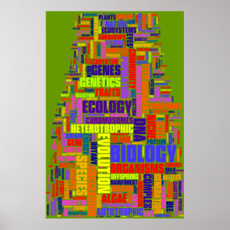 Biologi Ordle nr 1 Vibrant Grönt Poster