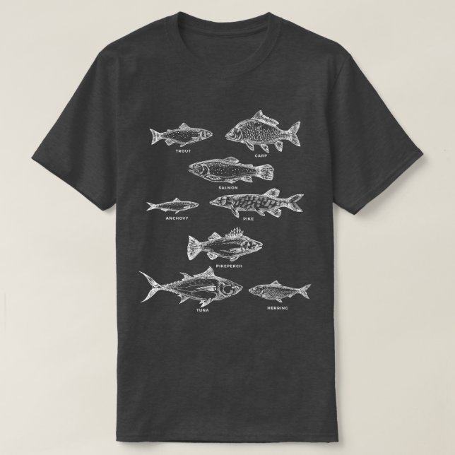 Biologi Sea Animal Fish Species Fishkeeper Fisheri T Shirt (Design framsida)