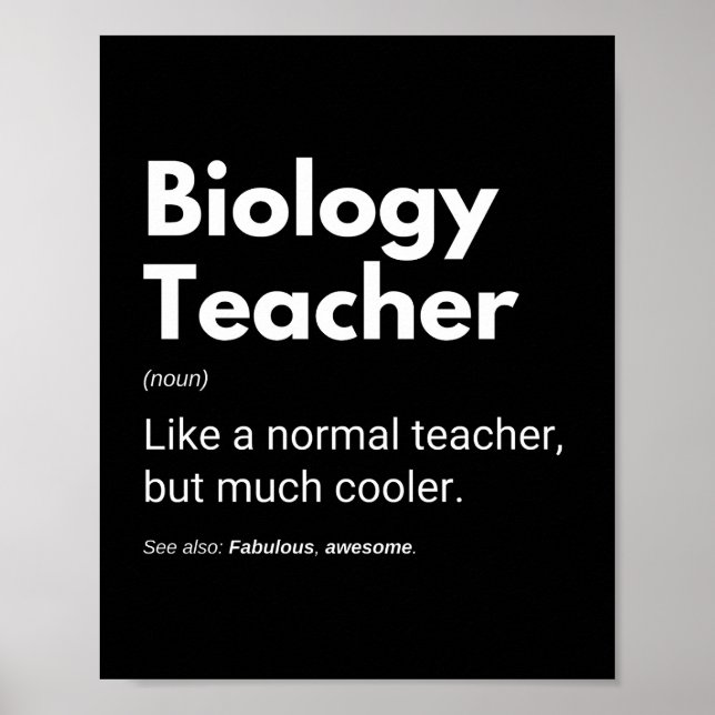 Biologilärare Funny Coola Say Poster (Framsidan)