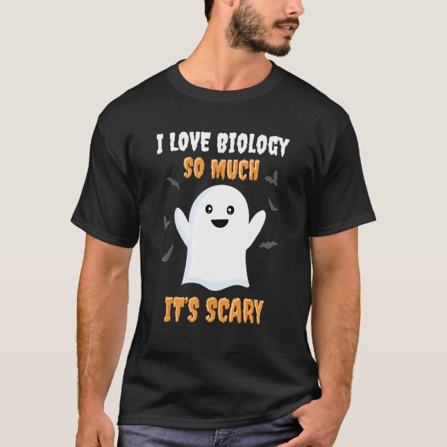 Biologilärare Halloween Biologiskolor T Shirt (Framsida)