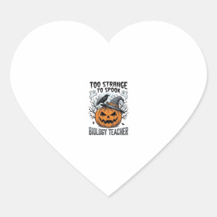 Biologilärare Halloween-tröja Spooky Pumpkin Rav Hjärtformat Klistermärke
