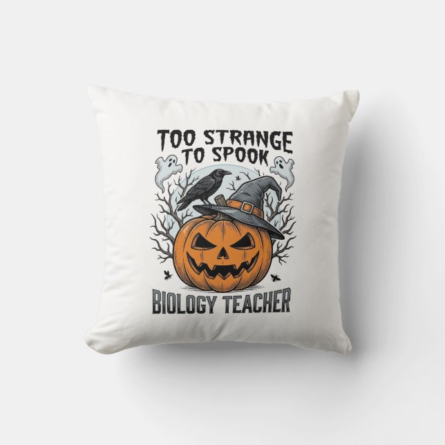 Biologilärare Halloween-tröja Spooky Pumpkin Rav Kudde (Framsida)