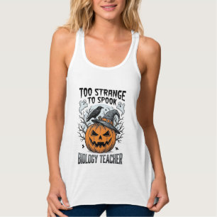 Biologilärare Halloween-tröja Spooky Pumpkin Rav Linne Med Racerback