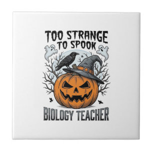 Biologilärare Halloween-tröja Spooky Pumpkin Raven Kakelplatta