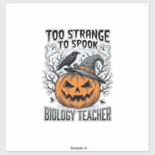 Biologilärare Halloween-tröja Spooky Pumpkin Raven Klistermärken