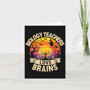 Biologilärare Kärlek Brains Funny Halloween Teach Kort
