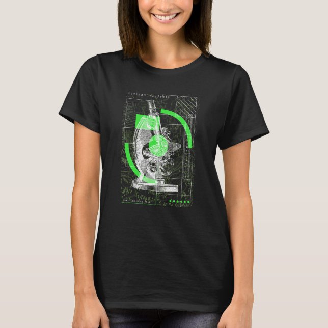 Biologisk biolog Mikroskop Mikrobiologer T Shirt (Framsida)