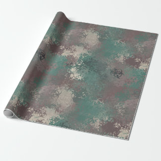Biologisk fara Woodland Kamouflage Inpackningspapp Presentpapper