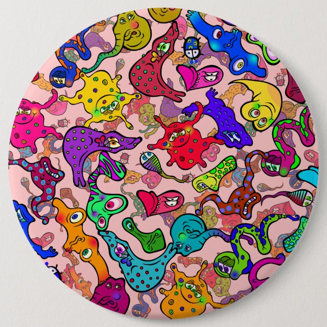 Biologisk tecknad för allergiutbrottklotter knapp (Framsida)