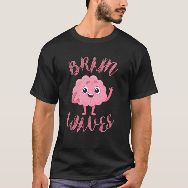 Biology  Brain Waves Neurologist Men Women T Shirt (Framsida)