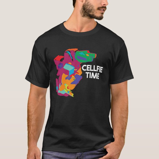 Biology Cellfie Time Science Pun Lab Scientist T Shirt (Framsida)