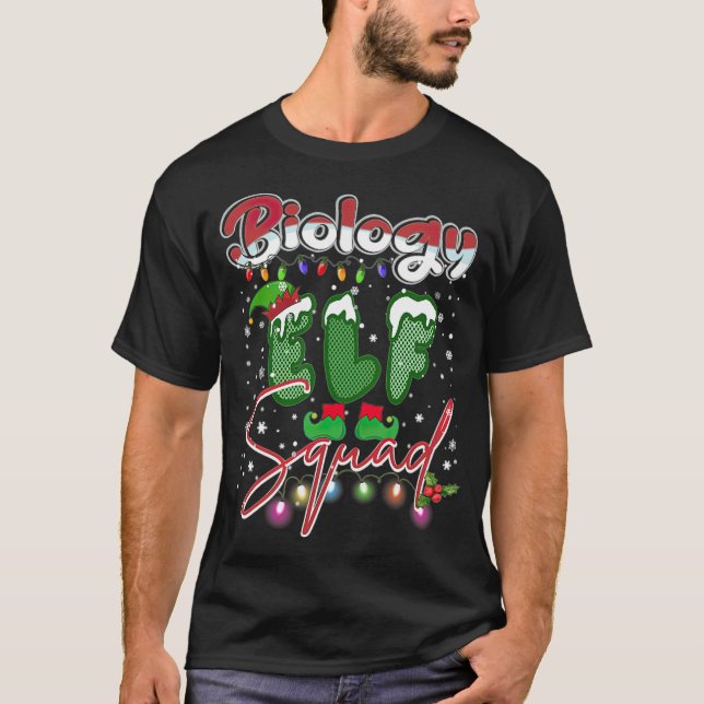 Biology Elf Squad Ugly Sweater jul Crew Bäst T Shirt (Framsida)