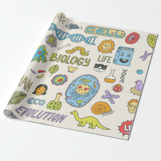 Biology. Hand drawn. Vintage illustration. Presentpapper