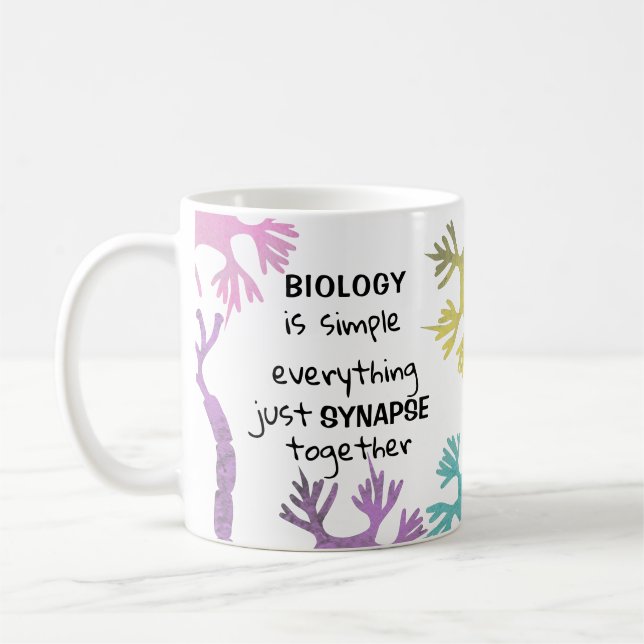 Biology Neuron Synapse Science Doktor Teacher Kaffemugg (Vänster)