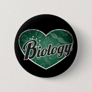 Biology Retro Heart Blackboard Kärlek Knapp