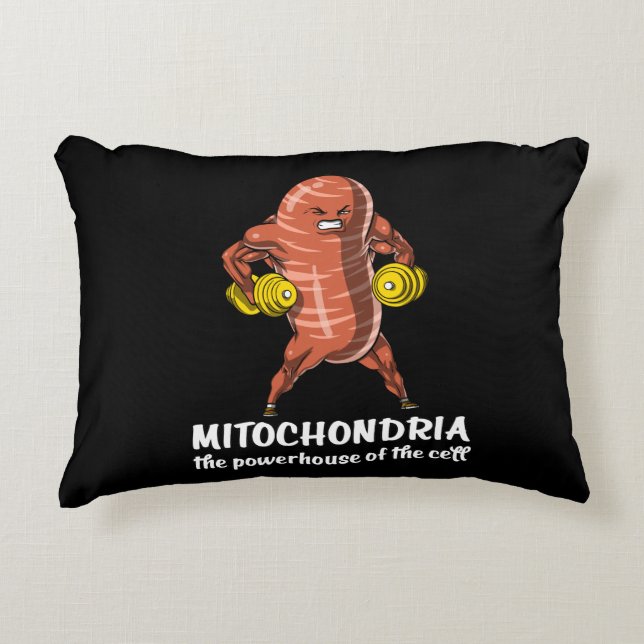 Biology Science Mitochondria Funny Joke Prydnadskudde (Framsidan)