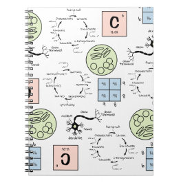Biology Science Teacher Mönster Genetics Cell Geek Anteckningsbok