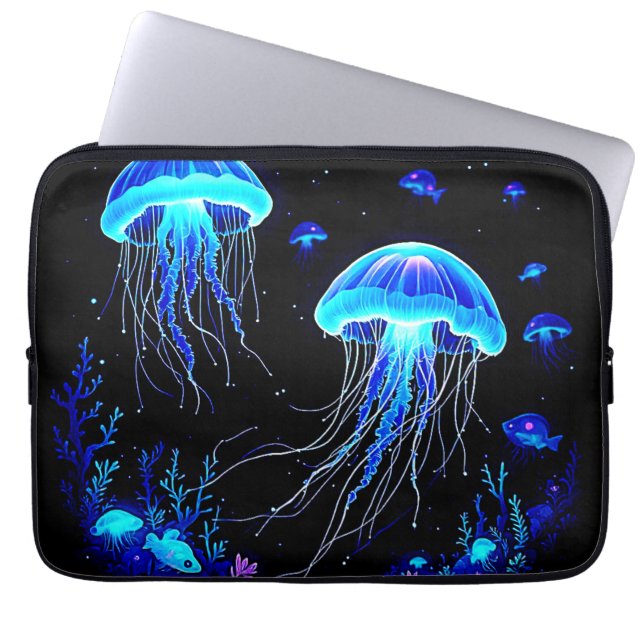 Bioluminescent Jellyfish Dream Laptop Fodral (Framsidan)