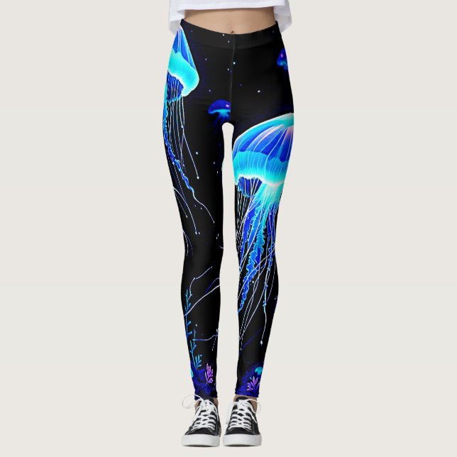 Bioluminescent Jellyfish Dream Leggings (Framsida)
