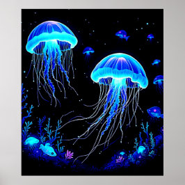 Bioluminescent Jellyfish Dream Poster