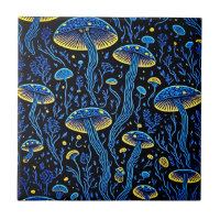 Bioluminescent Magic: Neon Mushroom