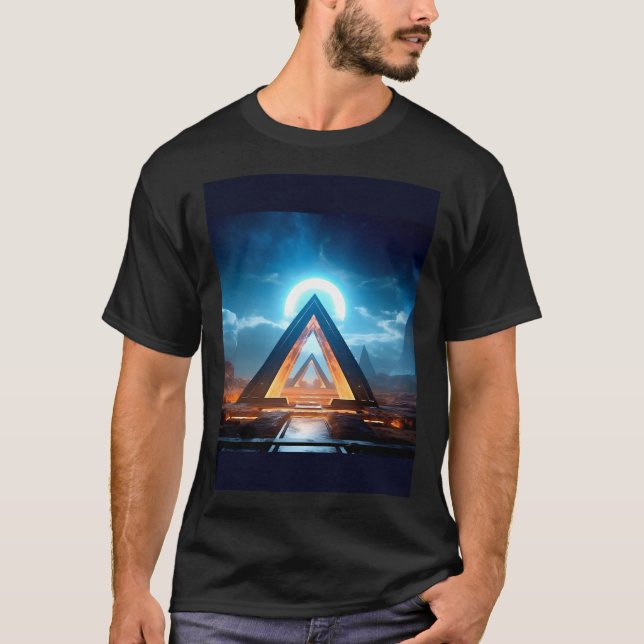 Bioluminicent neom glowing stargate framför en t shirt (Framsida)