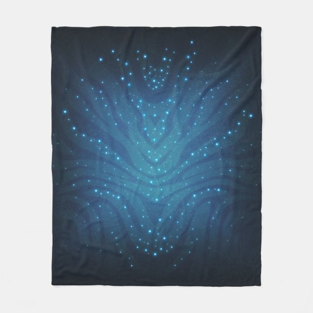 Bioluminiscerande Blått Alien Hudmönster - Avatar Fleecefilt (Framsidan)