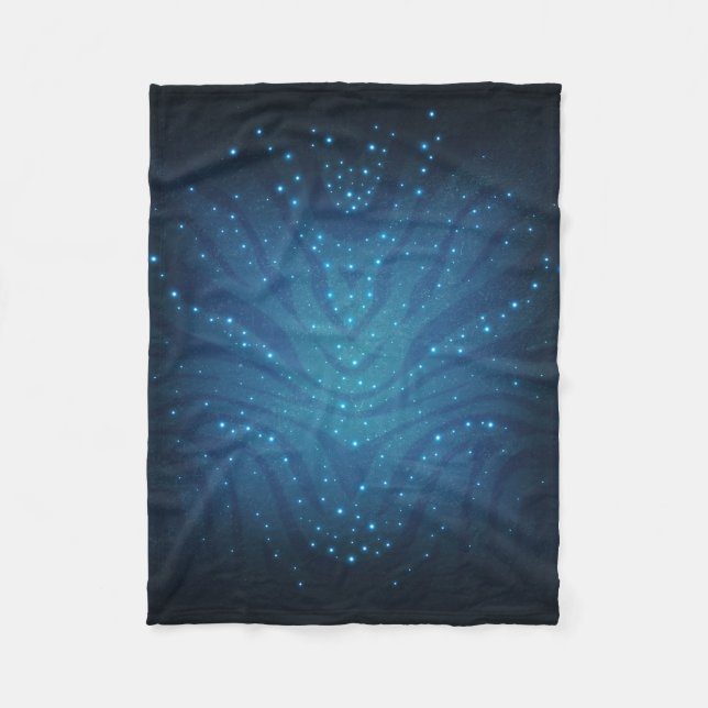 Bioluminiscerande Blått Alien Hudmönster - Avatar Fleecefilt (Framsidan)