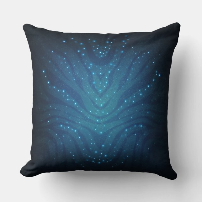 Bioluminiscerande Blått Alien Hudmönster - Avatar Kudde (Framsida)