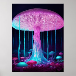 Bioluminiscerande fantasjsvamp poster