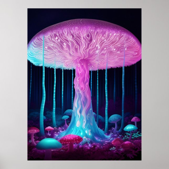 Bioluminiscerande fantasjsvamp poster (Framsidan)