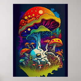 Bioluminiscerande fantasjsvamp poster
