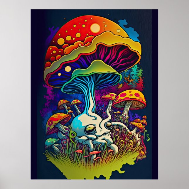 Bioluminiscerande fantasjsvamp poster (Framsidan)